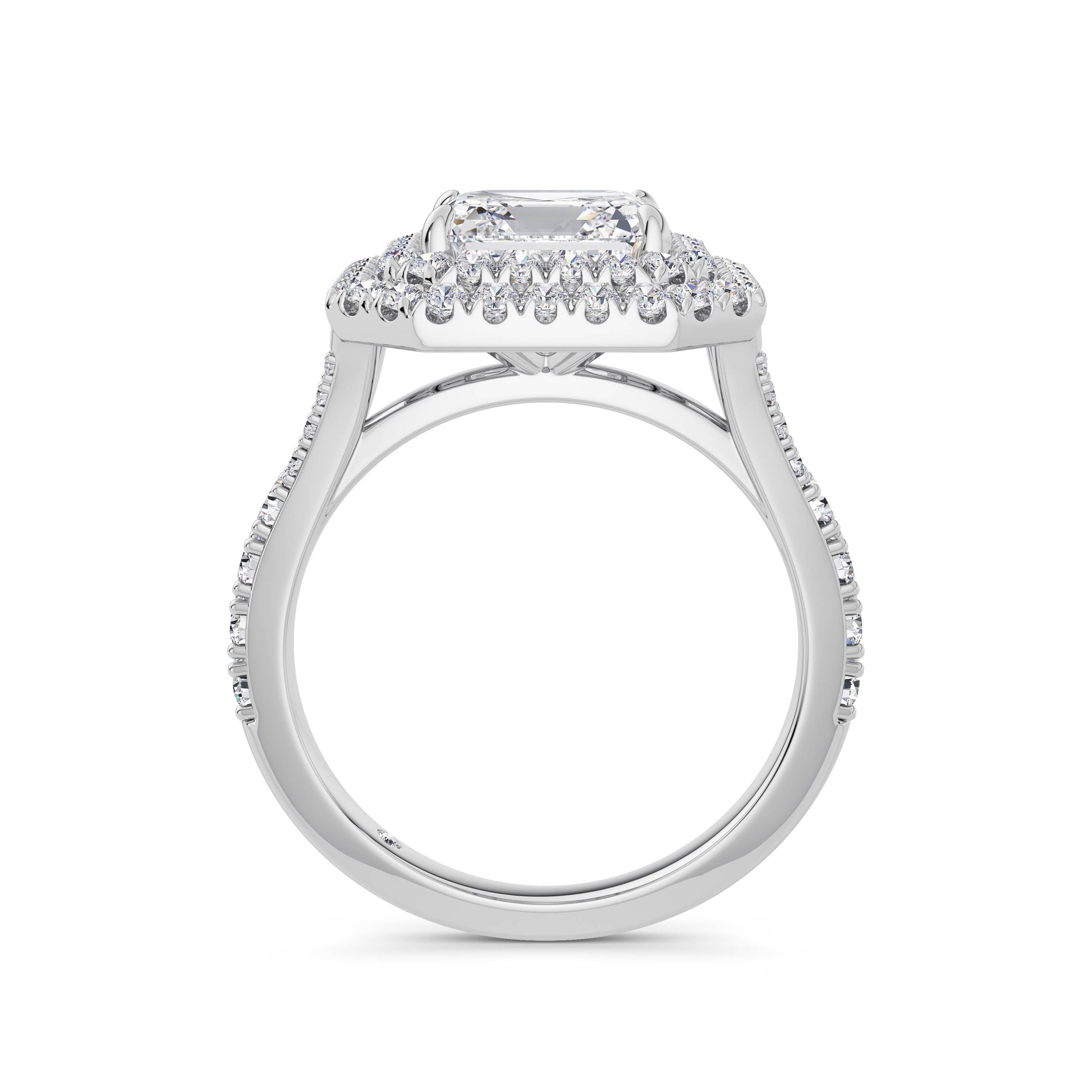 Aimee 18k White Gold Asscher Halo