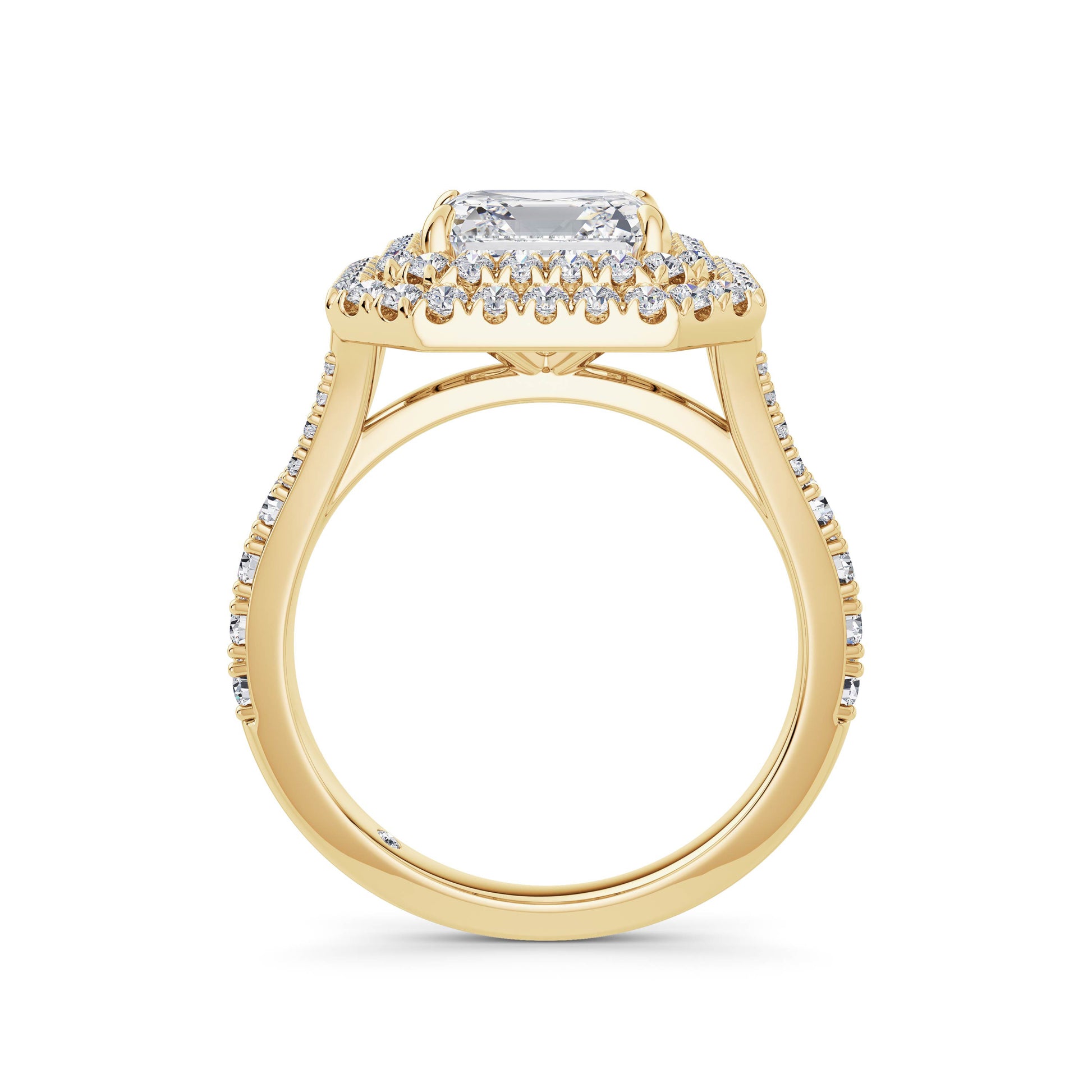 Aimee 18k Yellow Gold Asscher Halo