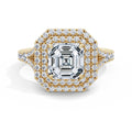 Aimee 18k Yellow Gold Asscher Halo
