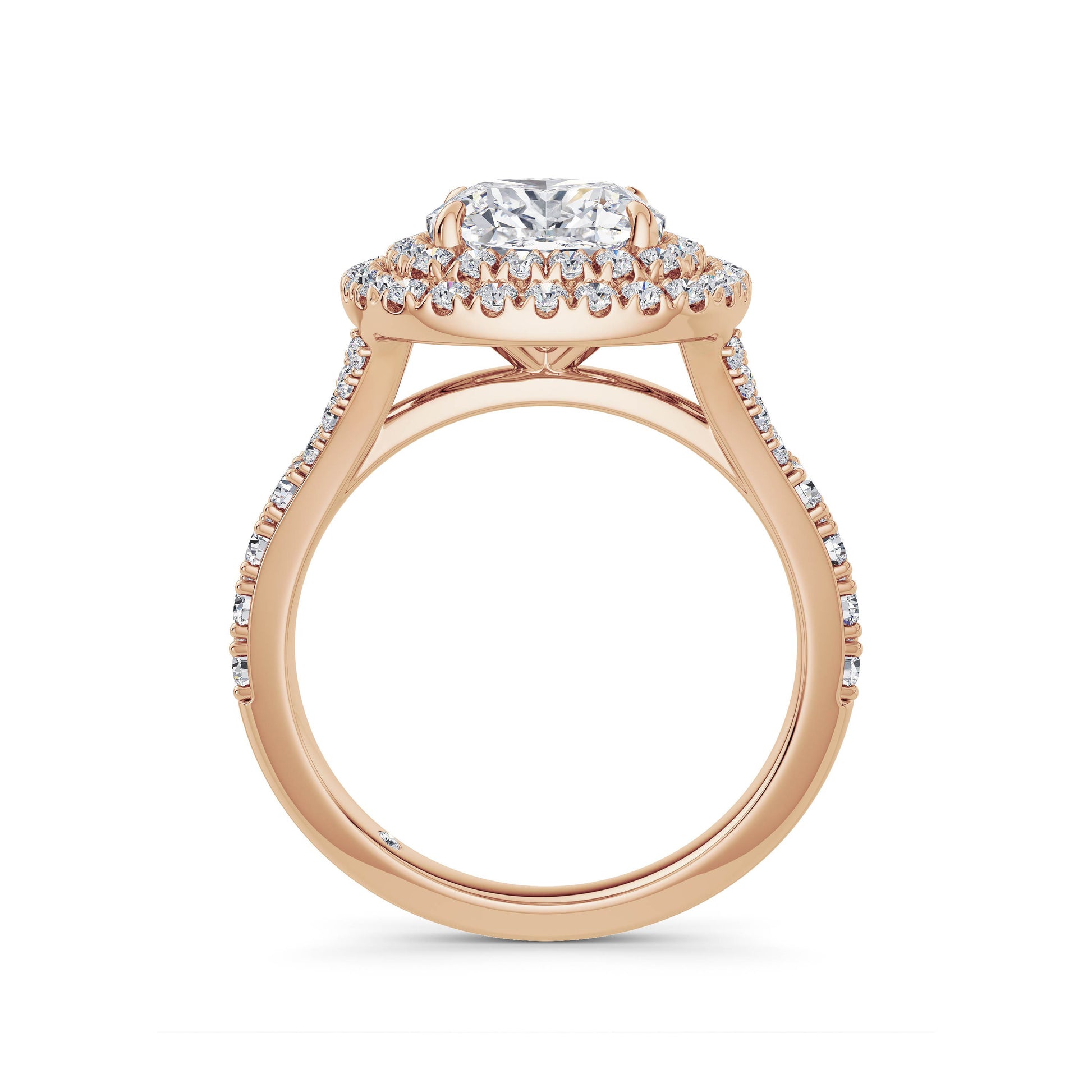 Aimee 18k Rose Gold Cushion Halo