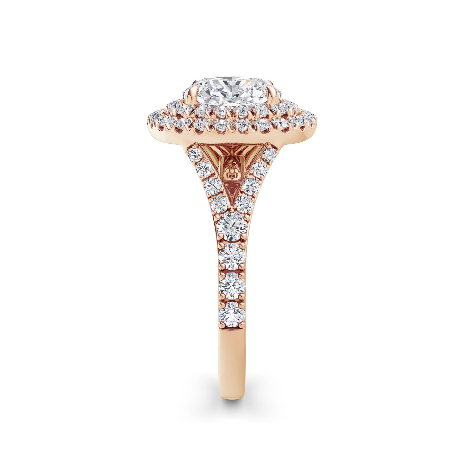 Aimee 18k Rose Gold Cushion Halo