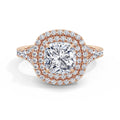 Aimee 18k Rose Gold Cushion Halo