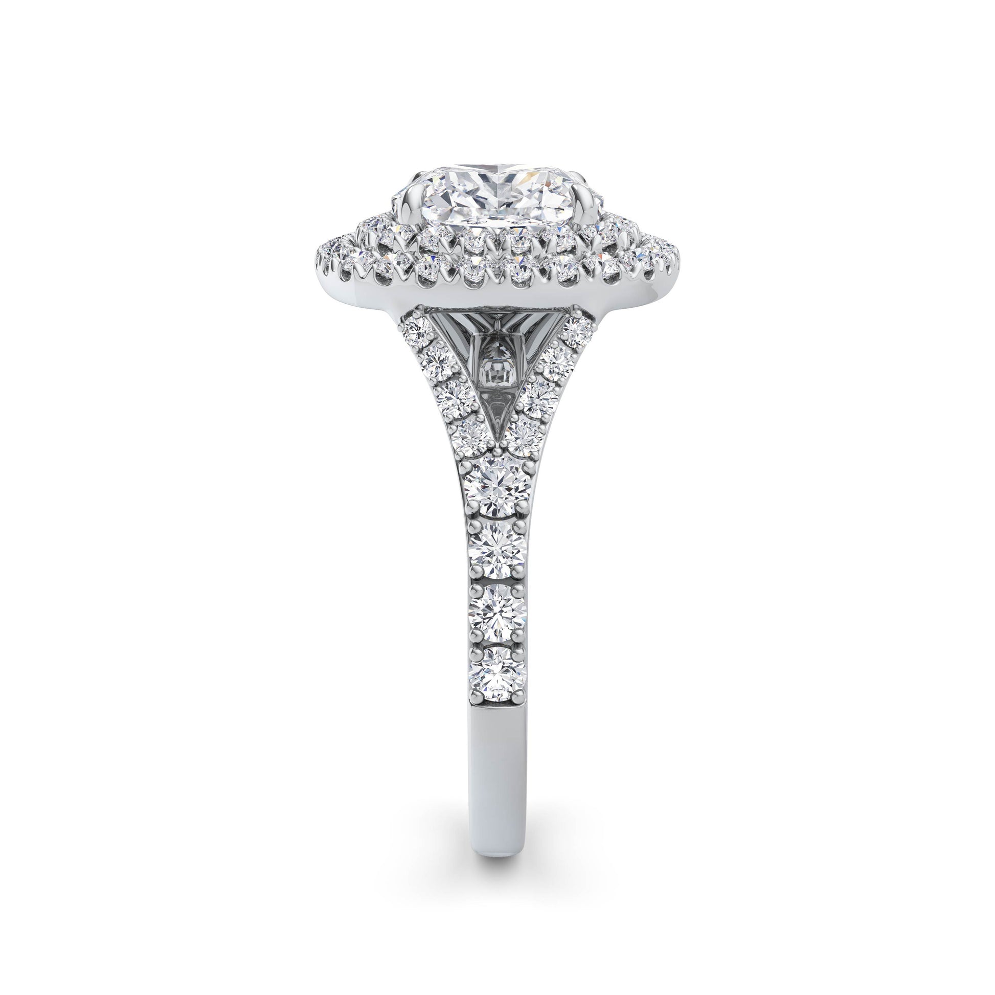 Aimee 18k White Gold Cushion Halo