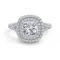Aimee 18k White Gold Cushion Halo