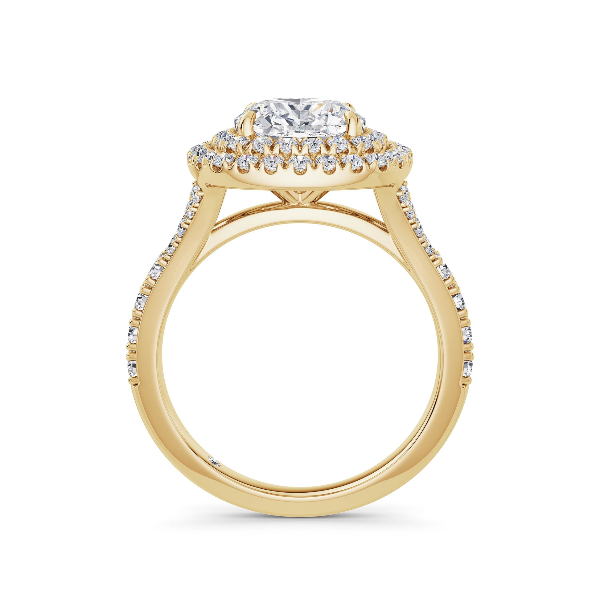 Aimee 18k Yellow Gold Cushion Halo