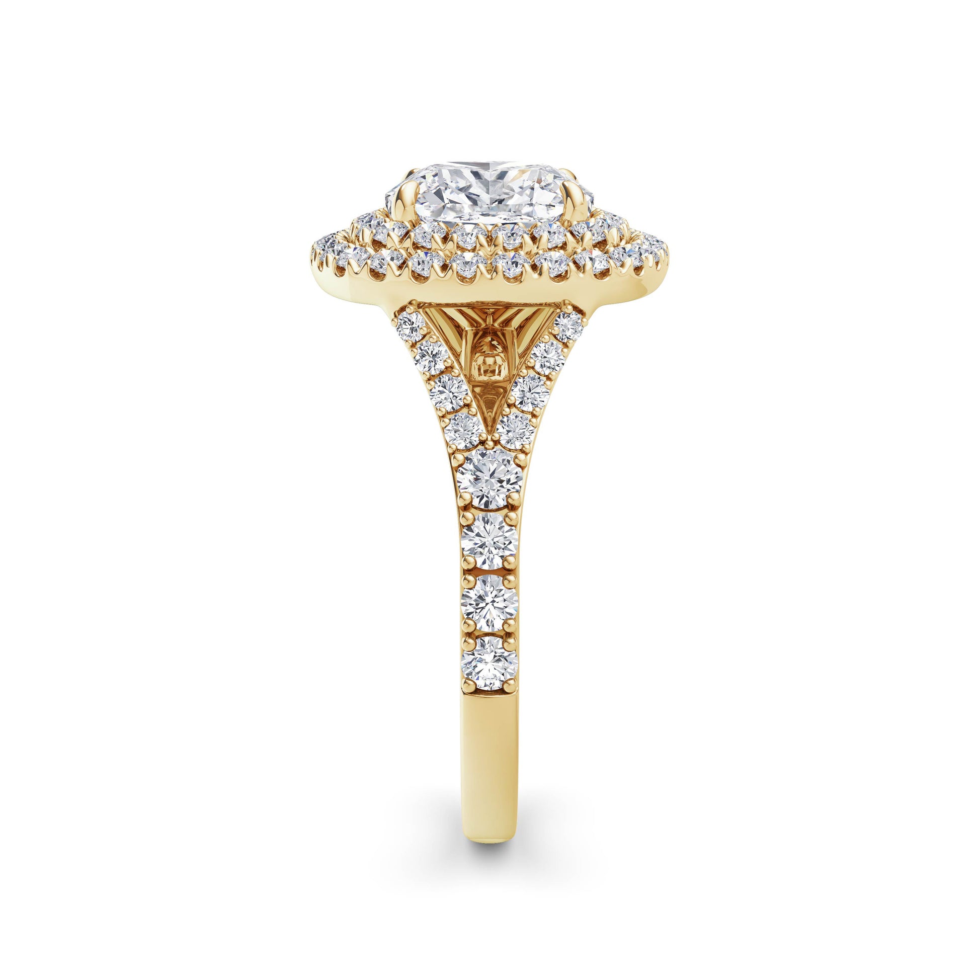 Aimee 18k Yellow Gold Cushion Halo