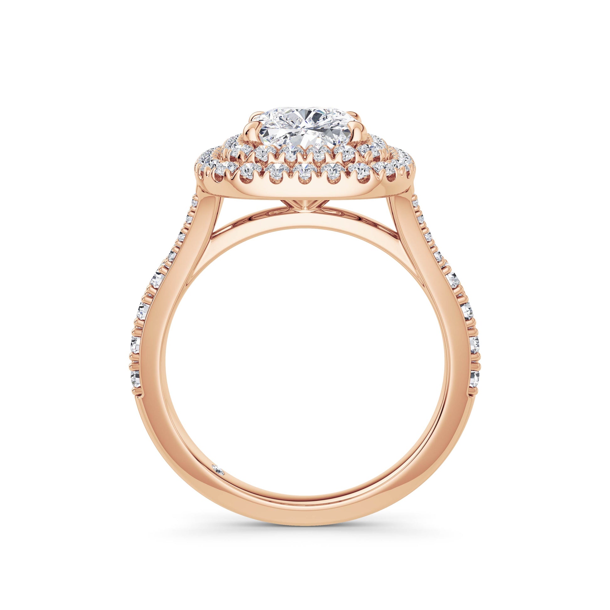 Aimee 18k Rose Gold Elongated Cushion Halo