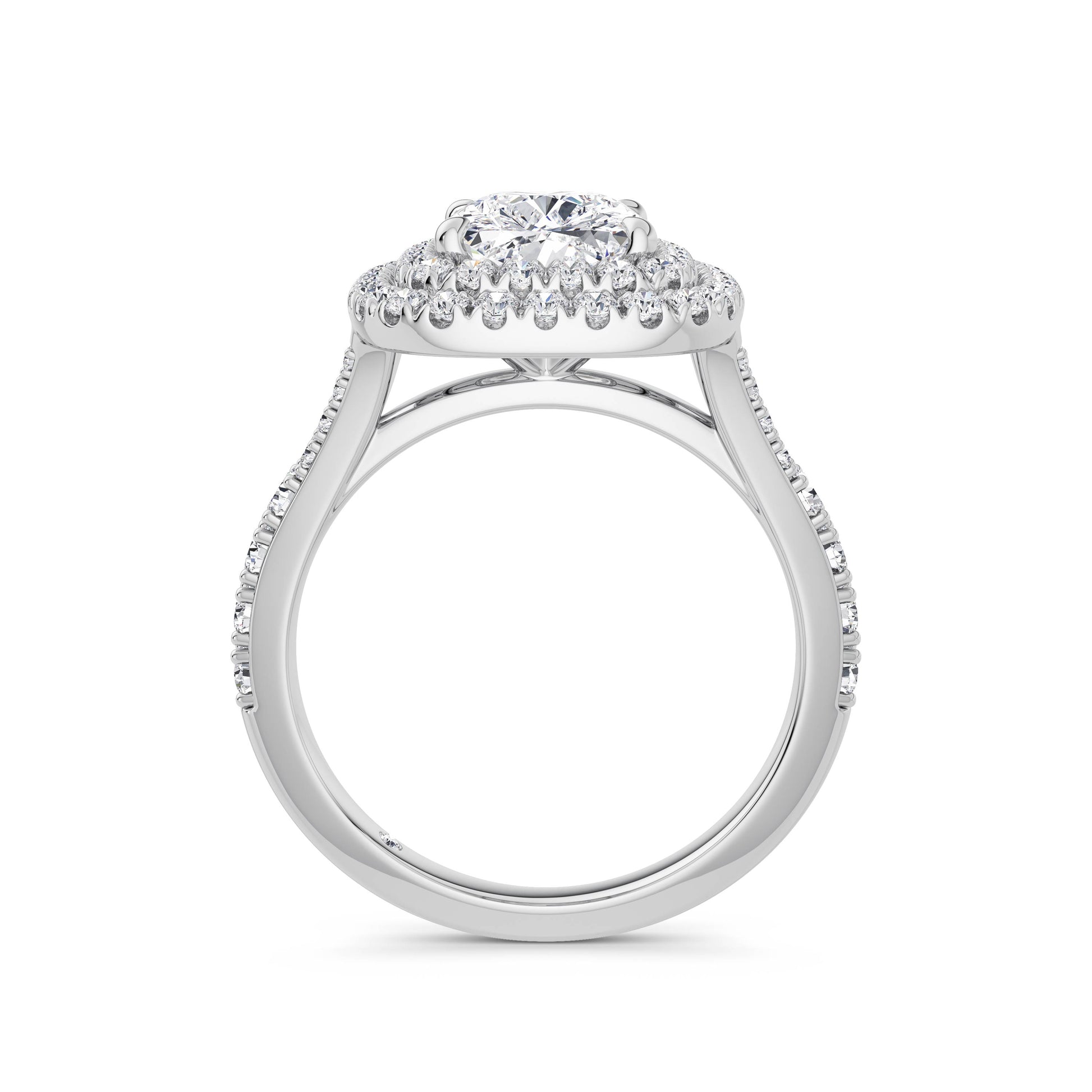 Aimee 18k White Gold Elongated Cushion Halo