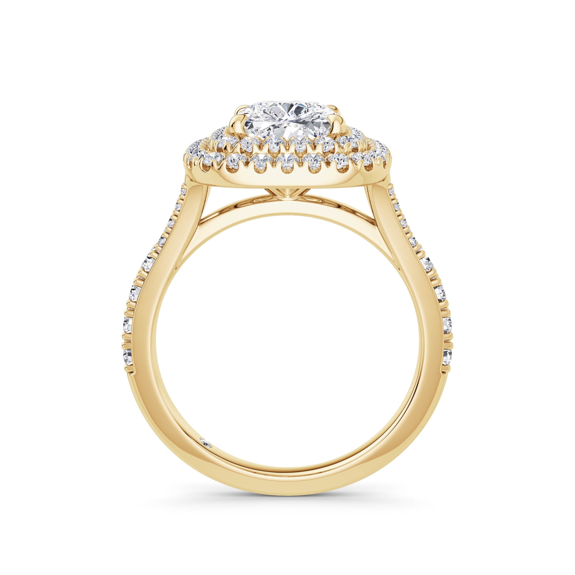 Aimee 18k Yellow Gold Elongated Cushion Halo