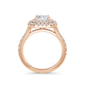 Aimee 18k Rose Gold Emerald Halo