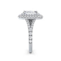 Aimee 18k White Gold Emerald Halo