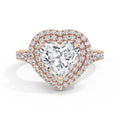 Aimee 18k Rose Gold Heart Halo