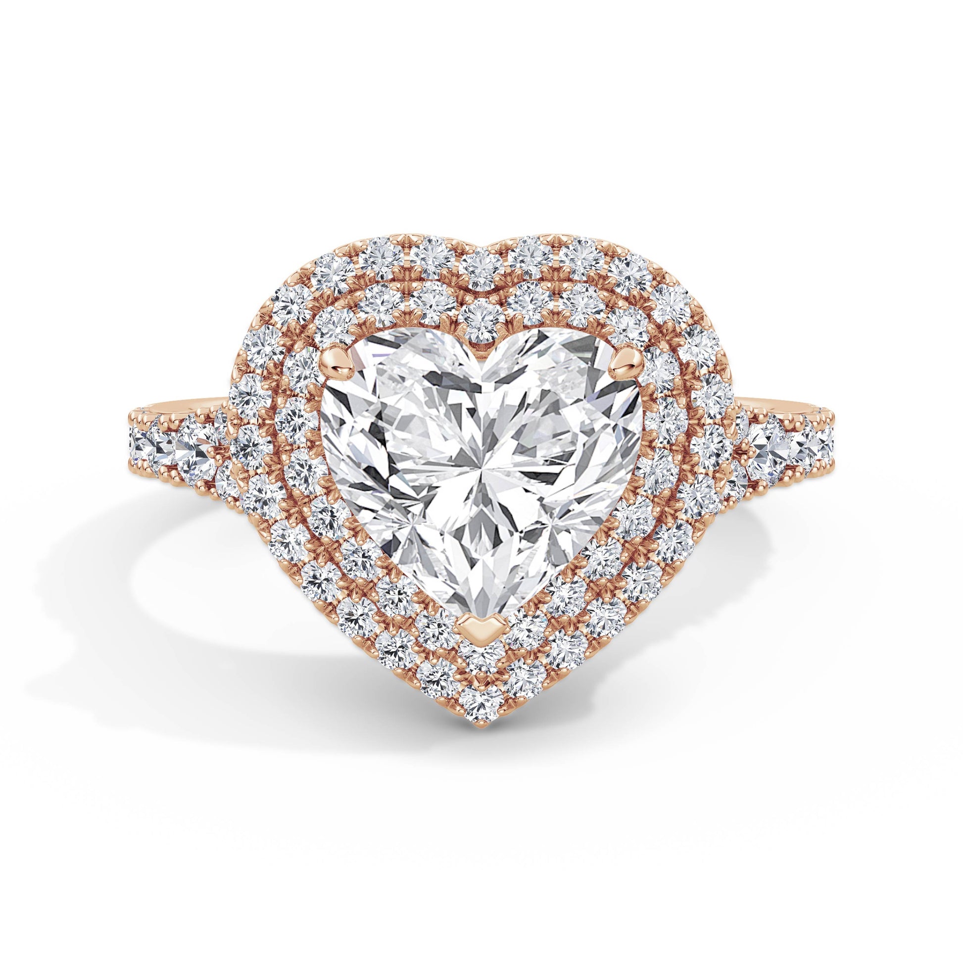 Aimee 18k Rose Gold Heart Halo