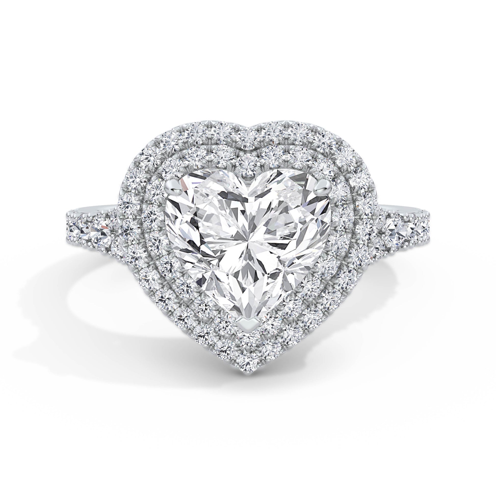 Aimee 18k White Gold Heart Halo