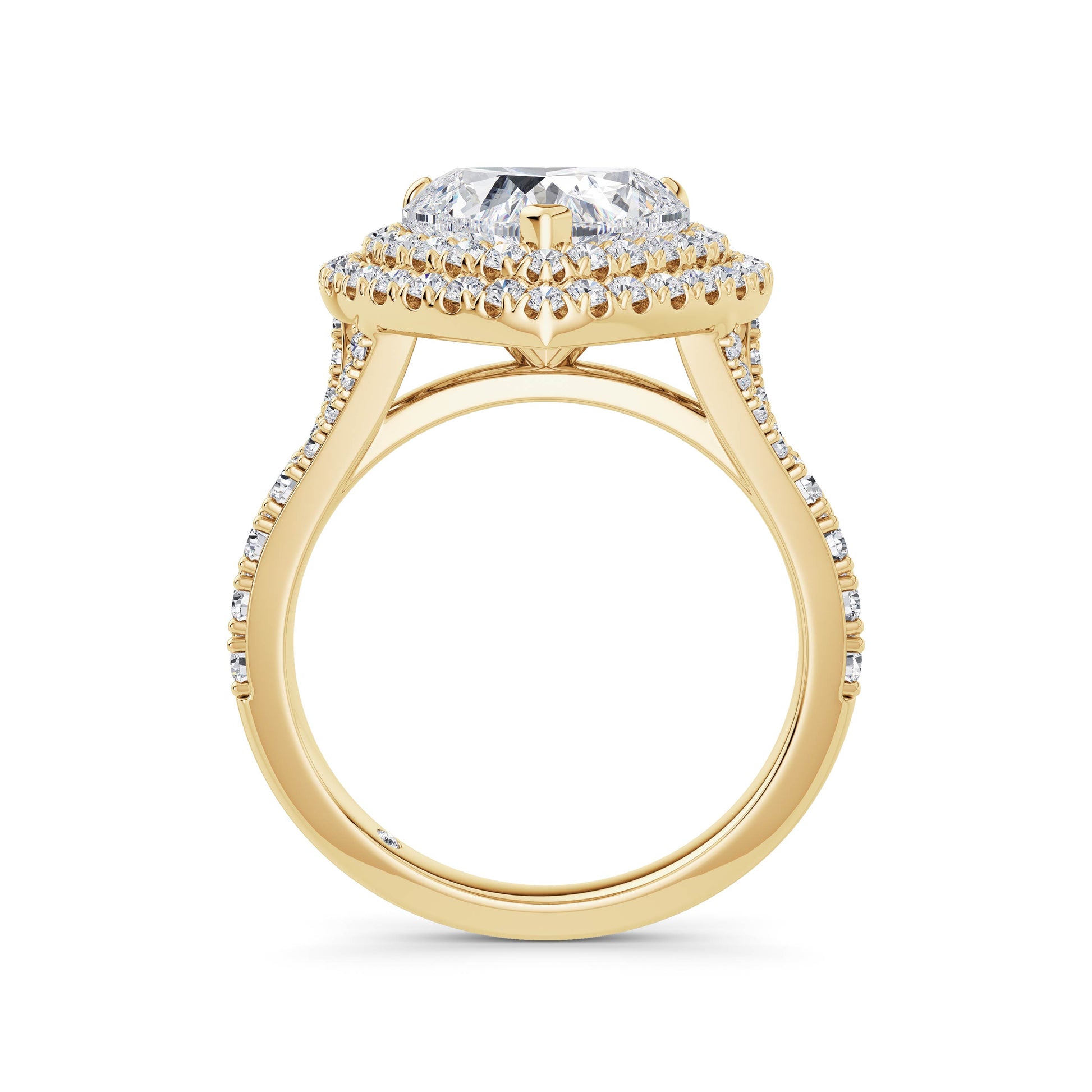 Aimee 18k Yellow Gold Heart Halo