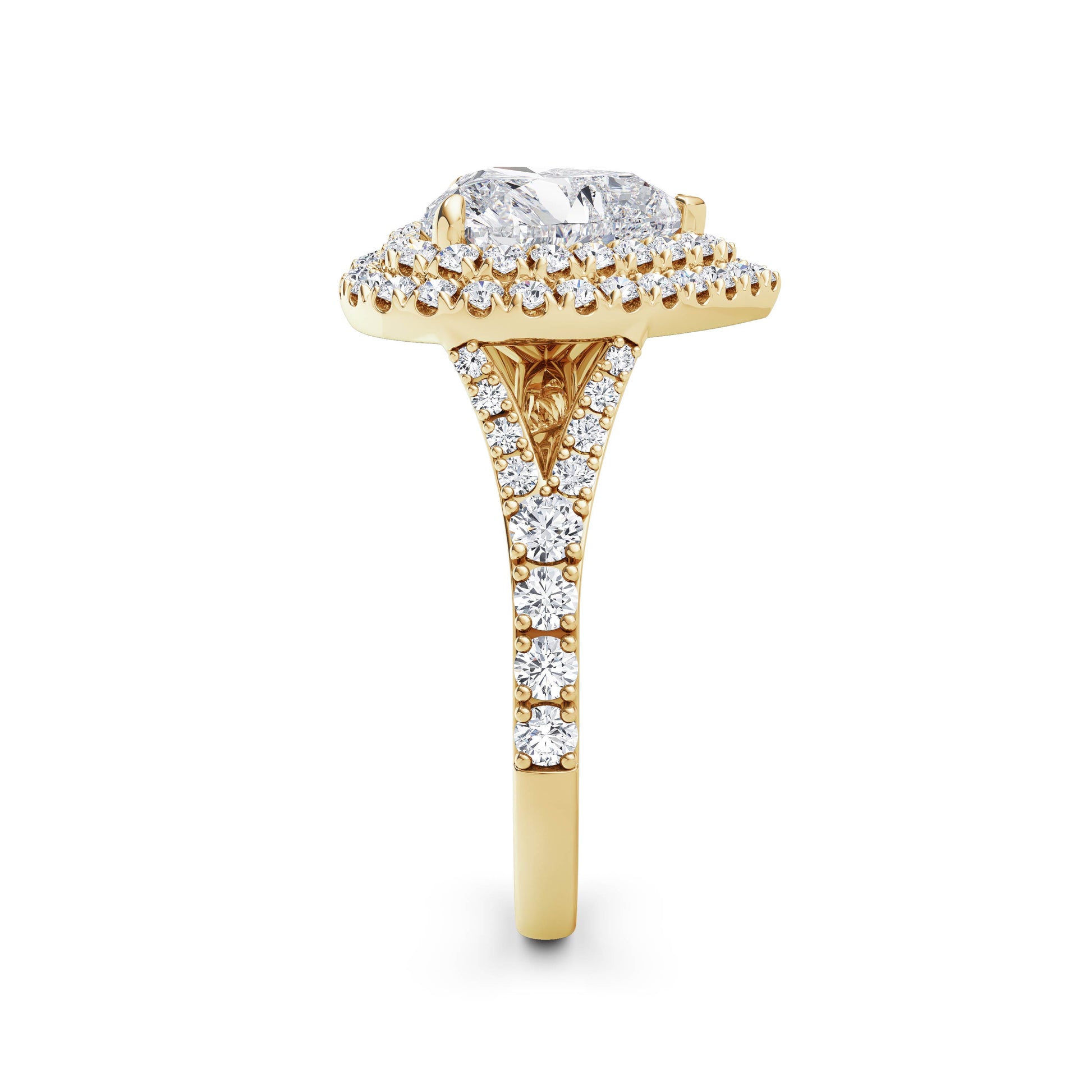 Aimee 18k Yellow Gold Heart Halo