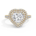 Aimee 18k Yellow Gold Heart Halo