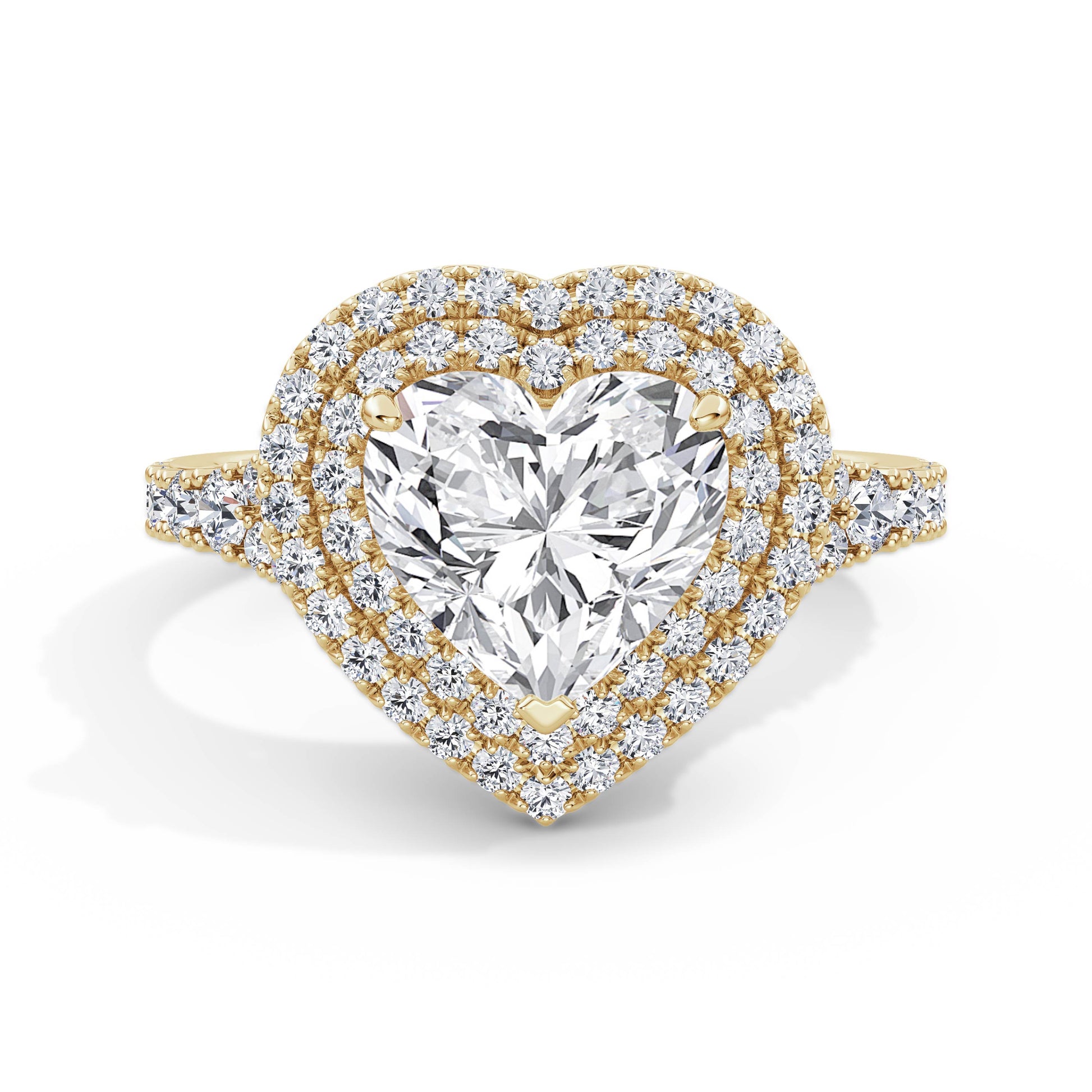 Aimee 18k Yellow Gold Heart Halo