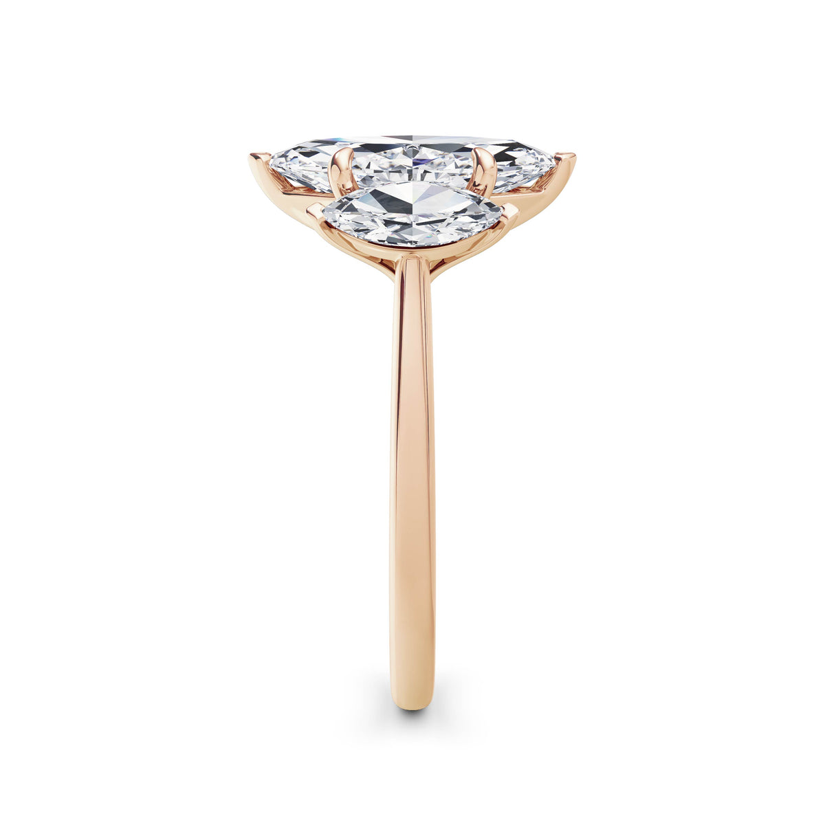 Aimee 18k Rose Gold Marquise Trilogy