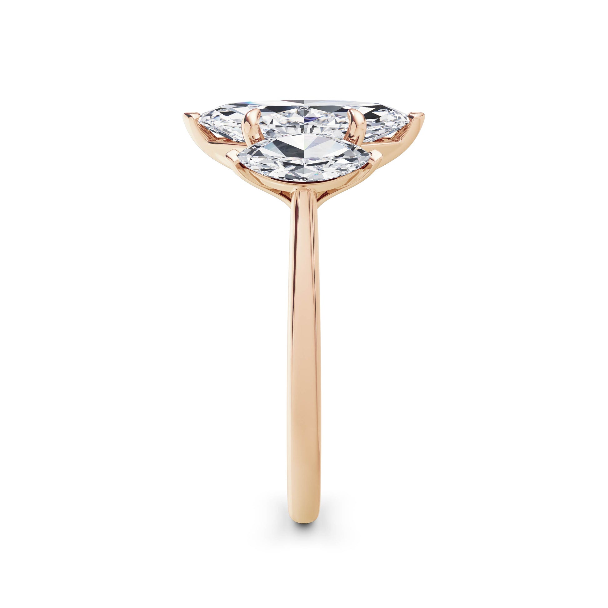 Aimee 18k Rose Gold Marquise Trilogy