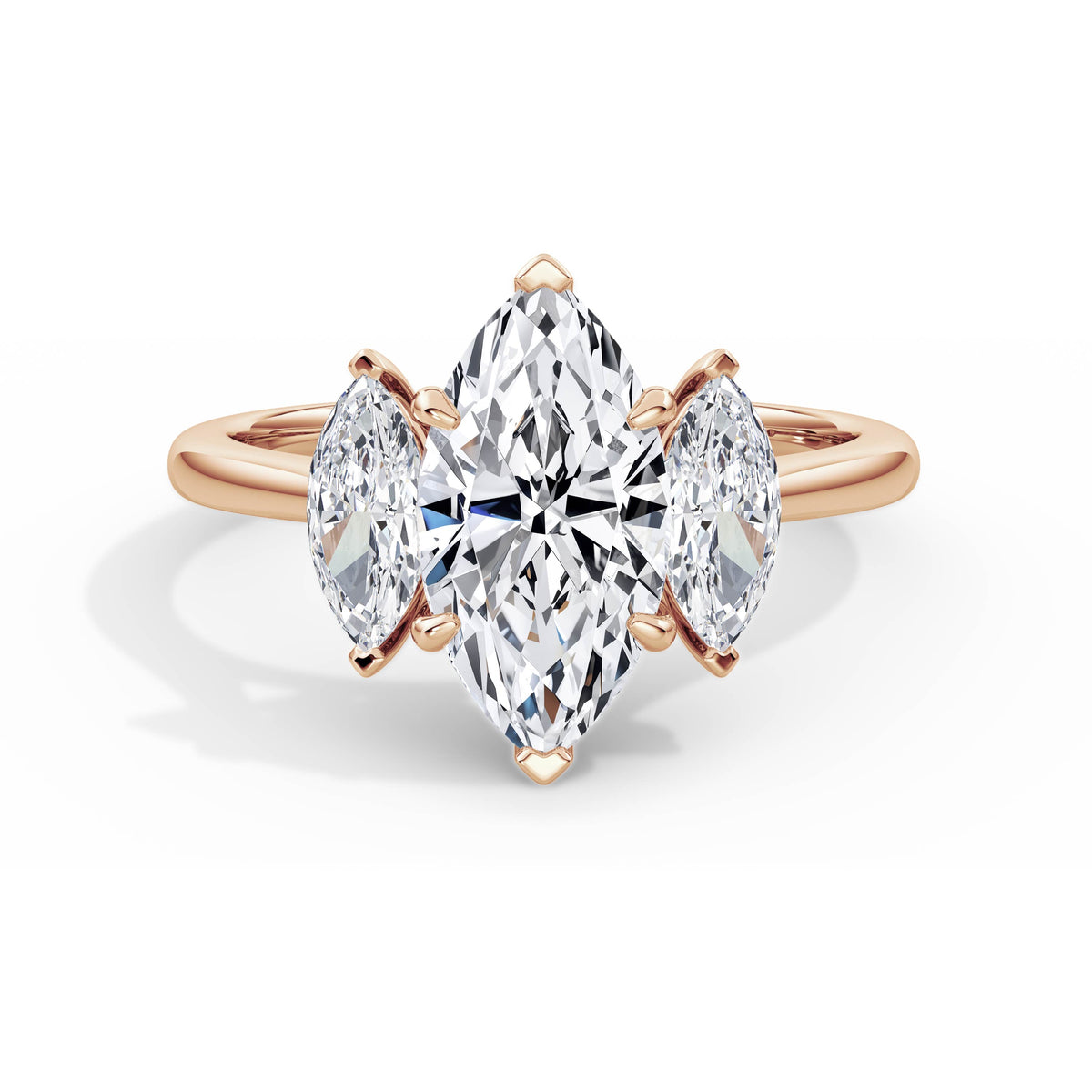 Aimee 18k Rose Gold Marquise Trilogy