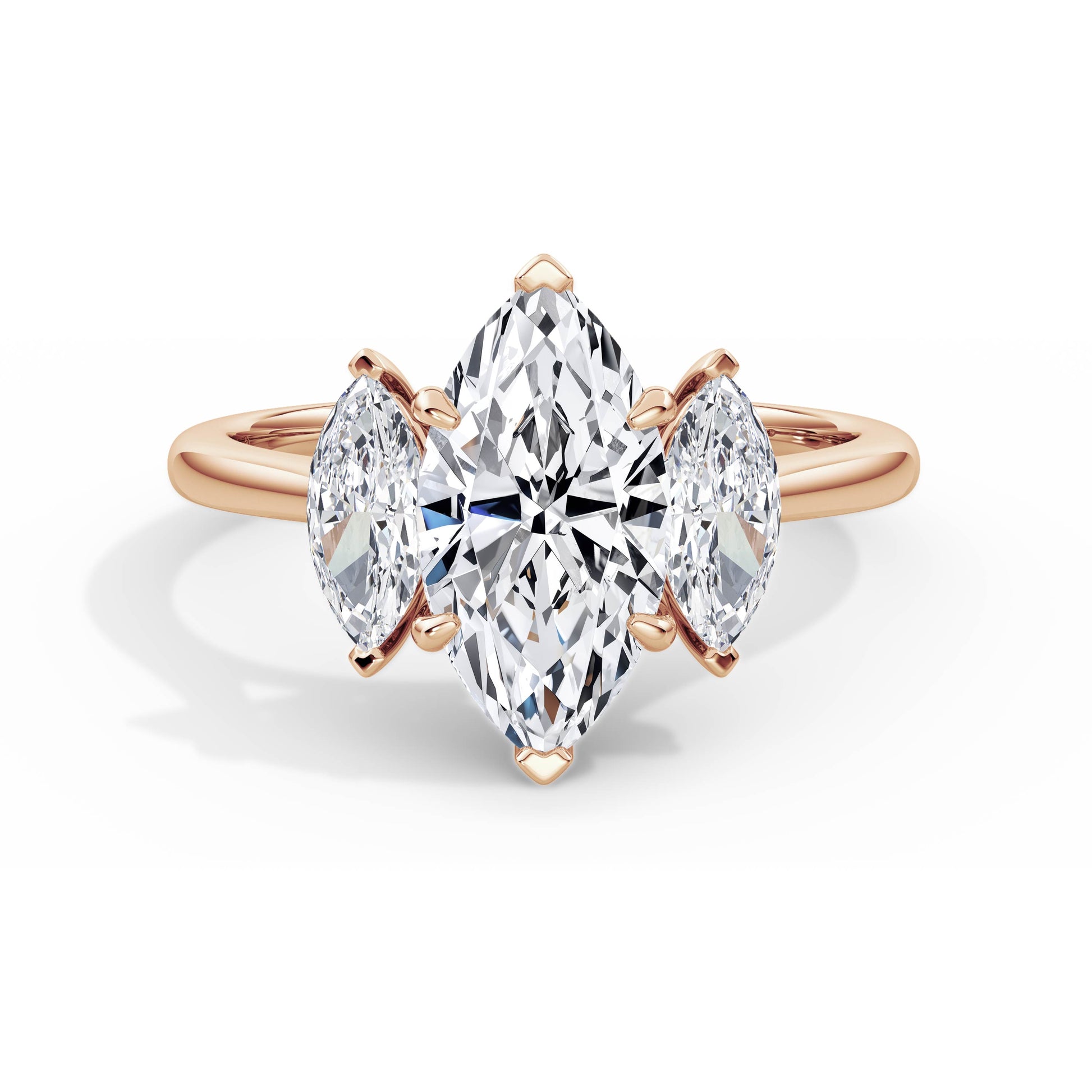 Aimee 18k Rose Gold Marquise Trilogy