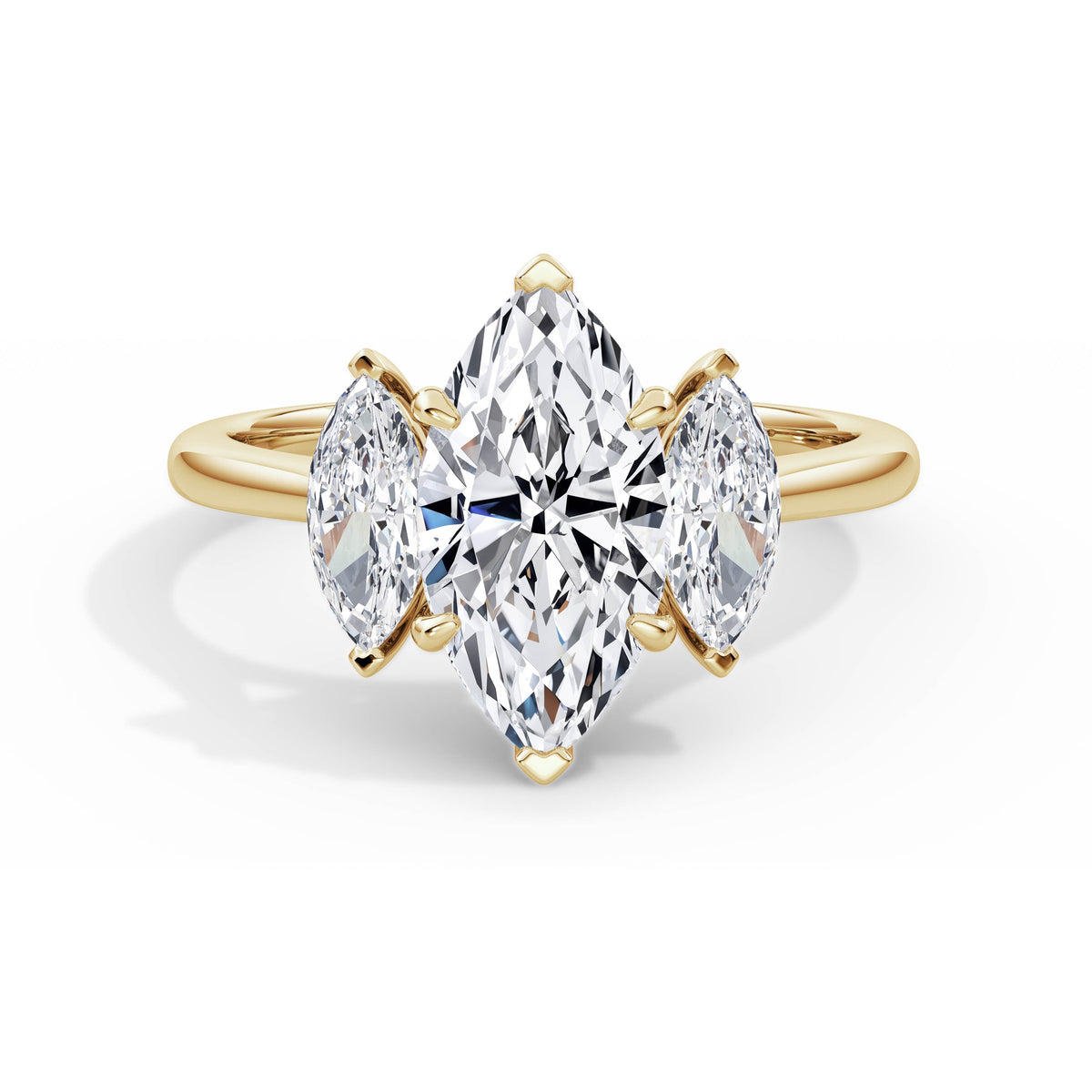 Aimee 18k Yellow Gold Marquise Trilogy