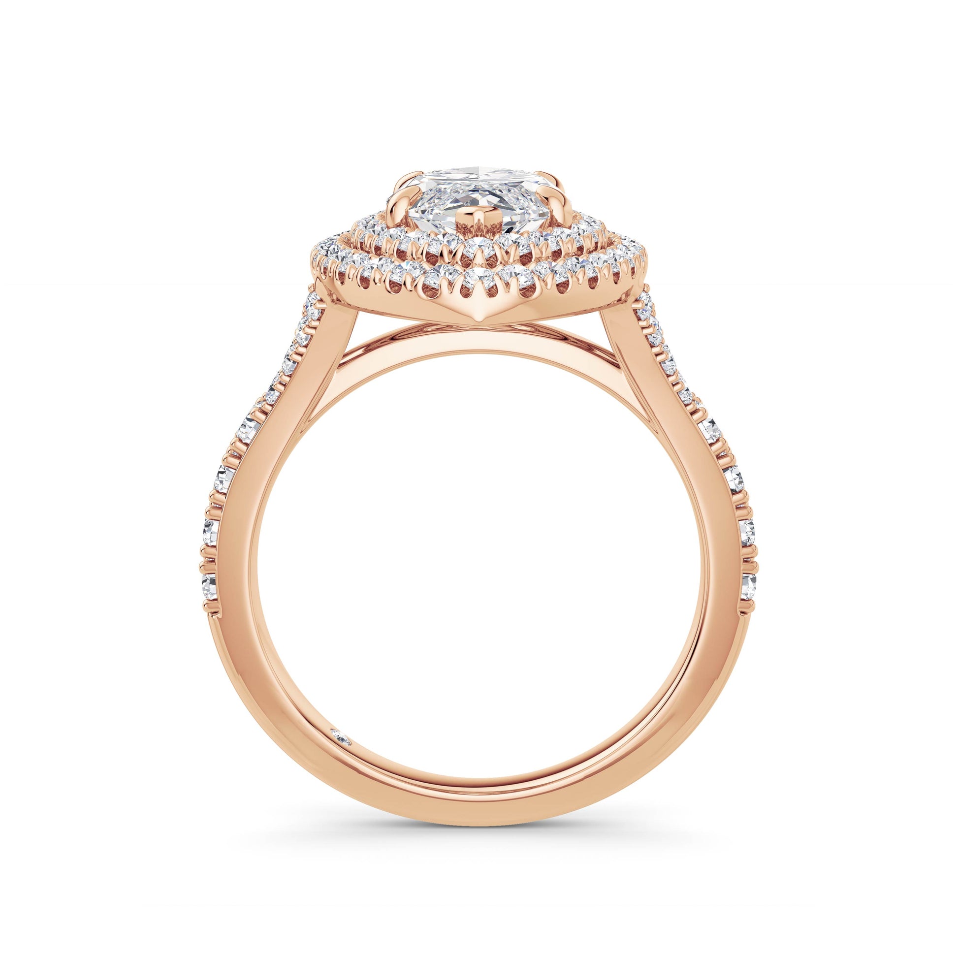 Aimee 18k Rose Gold Marquise Halo