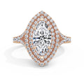 Aimee 18k Rose Gold Marquise Halo