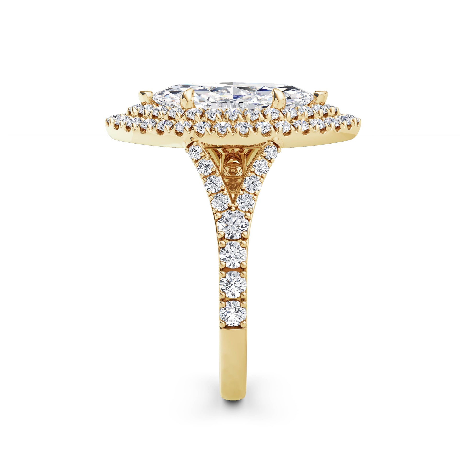 Aimee 18k Yellow Gold Marquise Halo