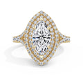 Aimee 18k Yellow Gold Marquise Halo