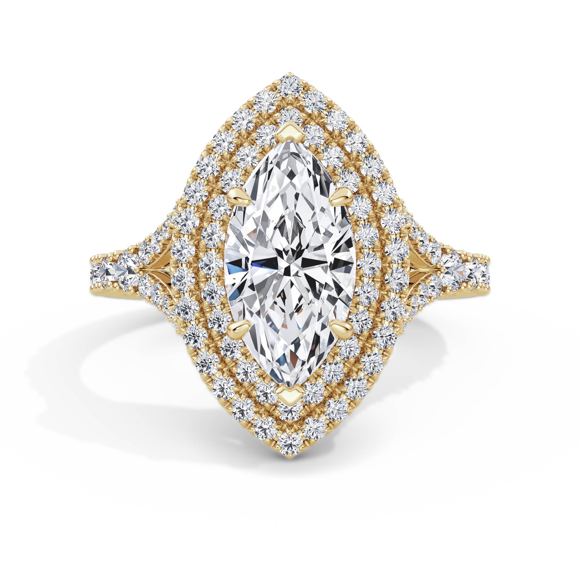 Aimee 18k Yellow Gold Marquise Halo