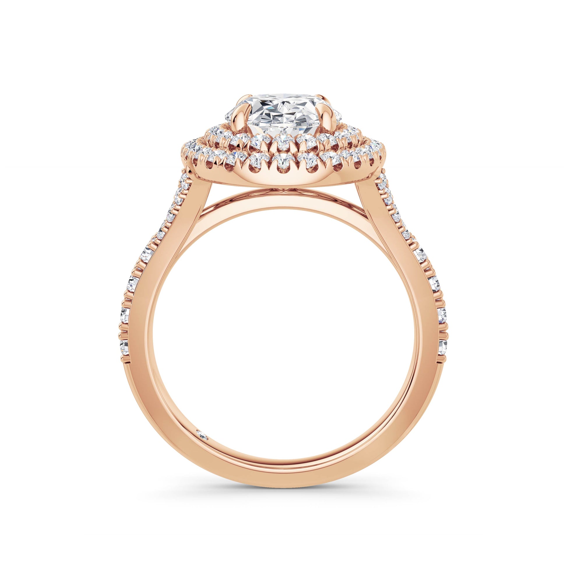 Aimee 18k Rose Gold Oval Halo