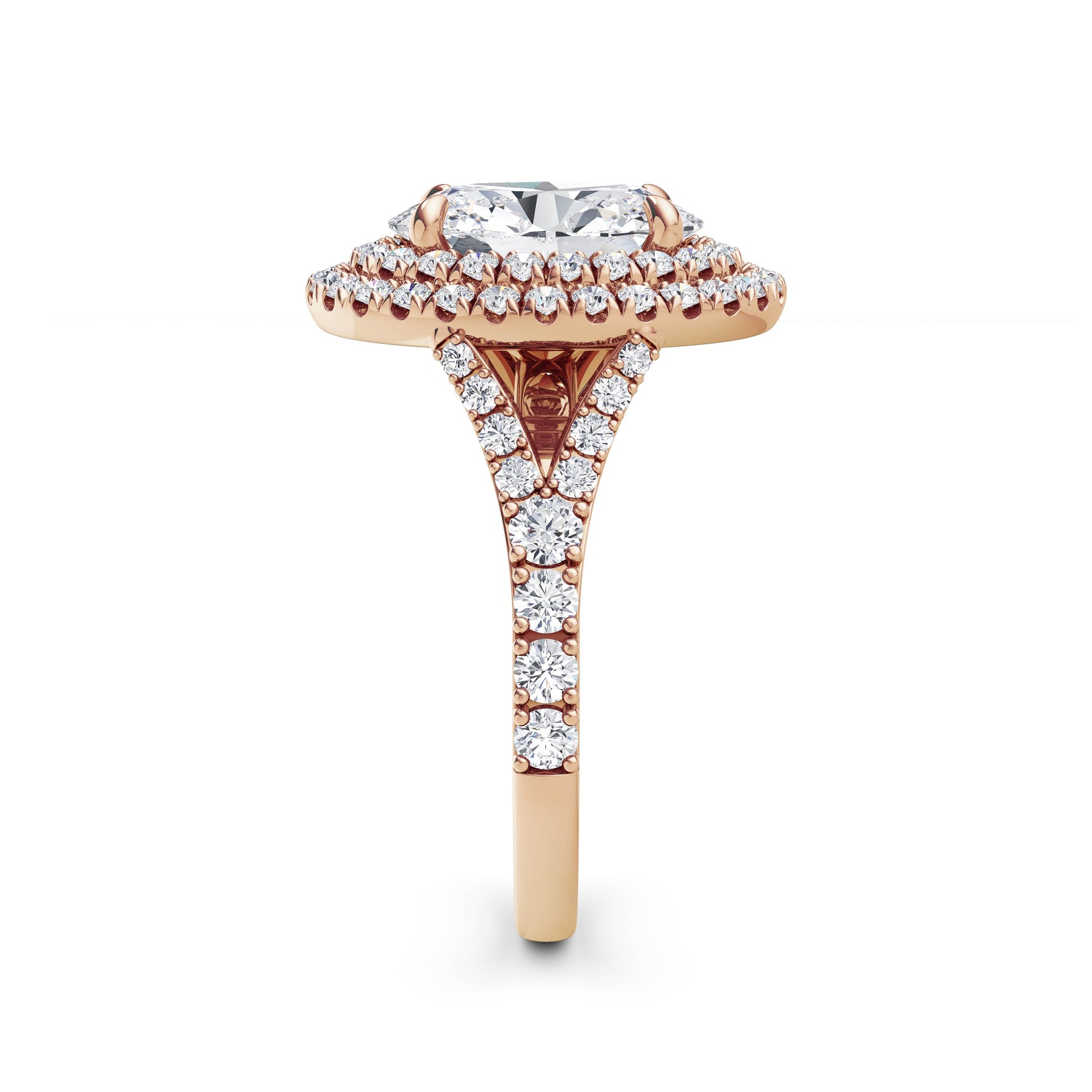 Aimee 18k Rose Gold Oval Halo