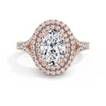Aimee 18k Rose Gold Oval Halo