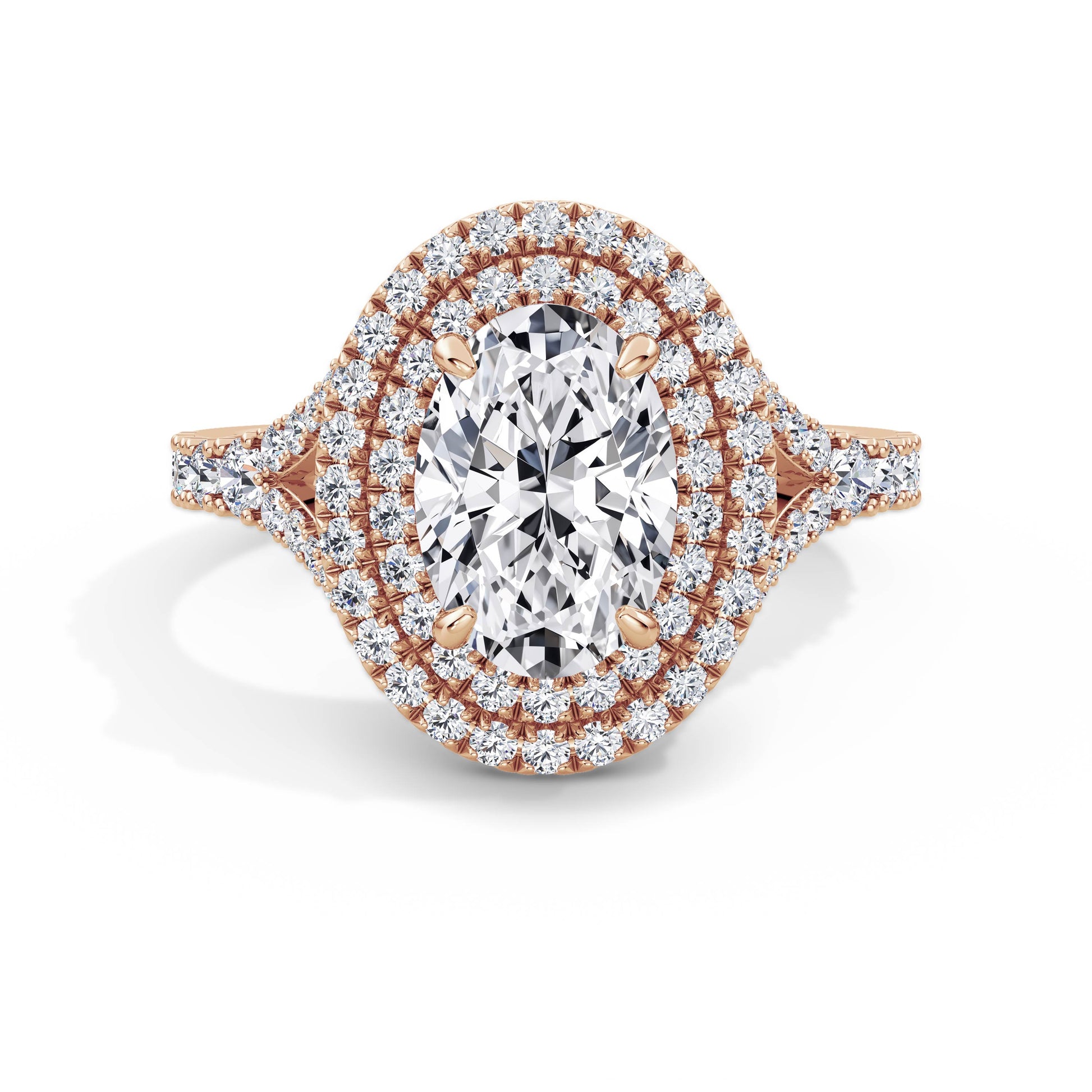 Aimee 18k Rose Gold Oval Halo
