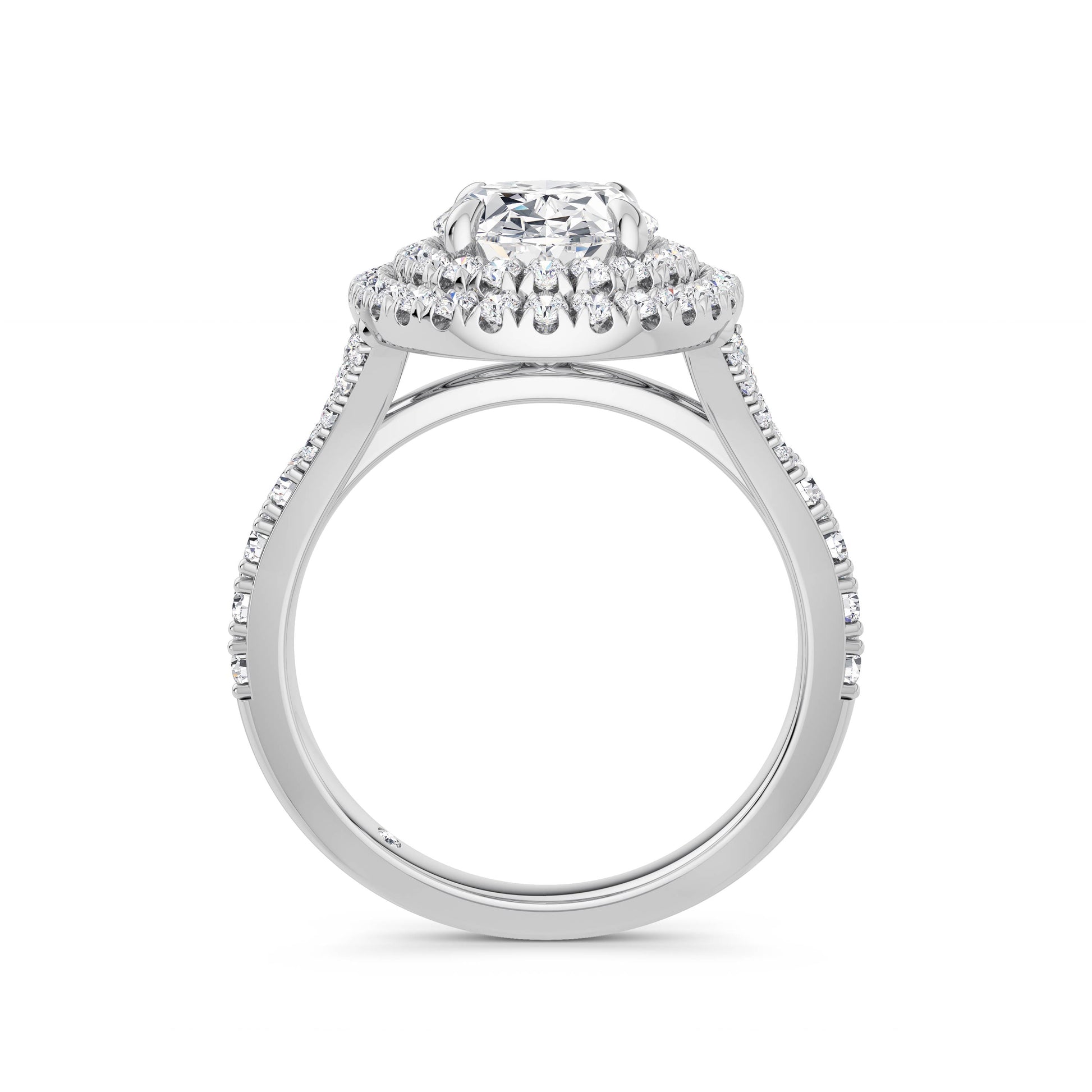 Aimee 18k White Gold Oval Halo