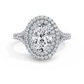 Aimee 18k White Gold Oval Halo