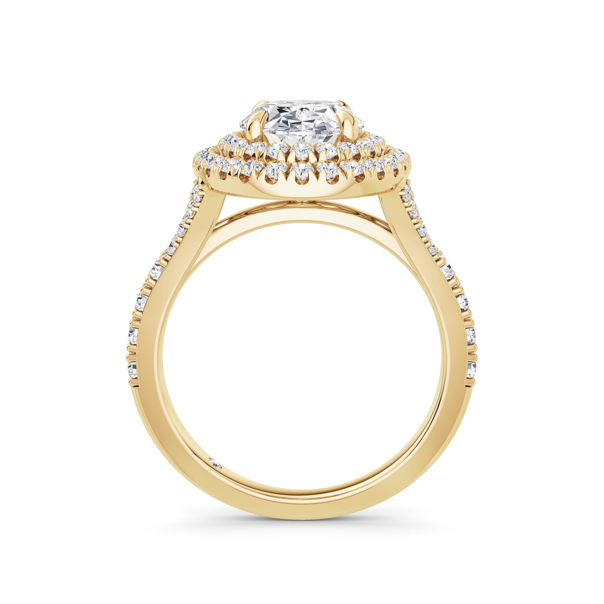 Aimee 18k Yellow Gold Oval Halo