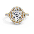Aimee 18k Yellow Gold Oval Halo