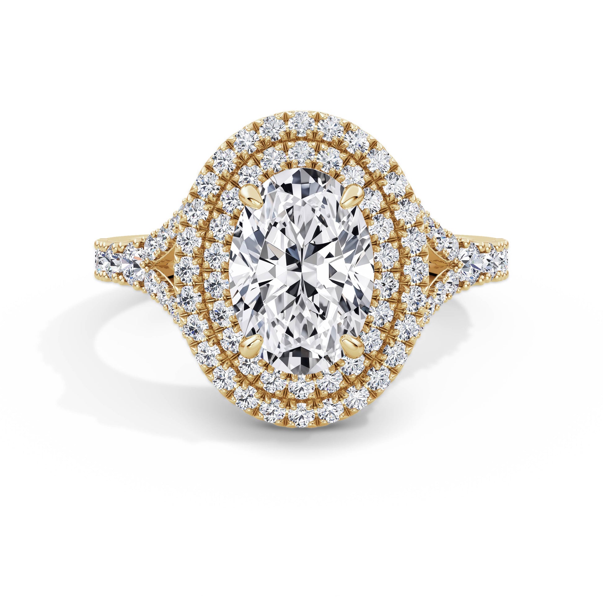 Aimee 18k Yellow Gold Oval Halo