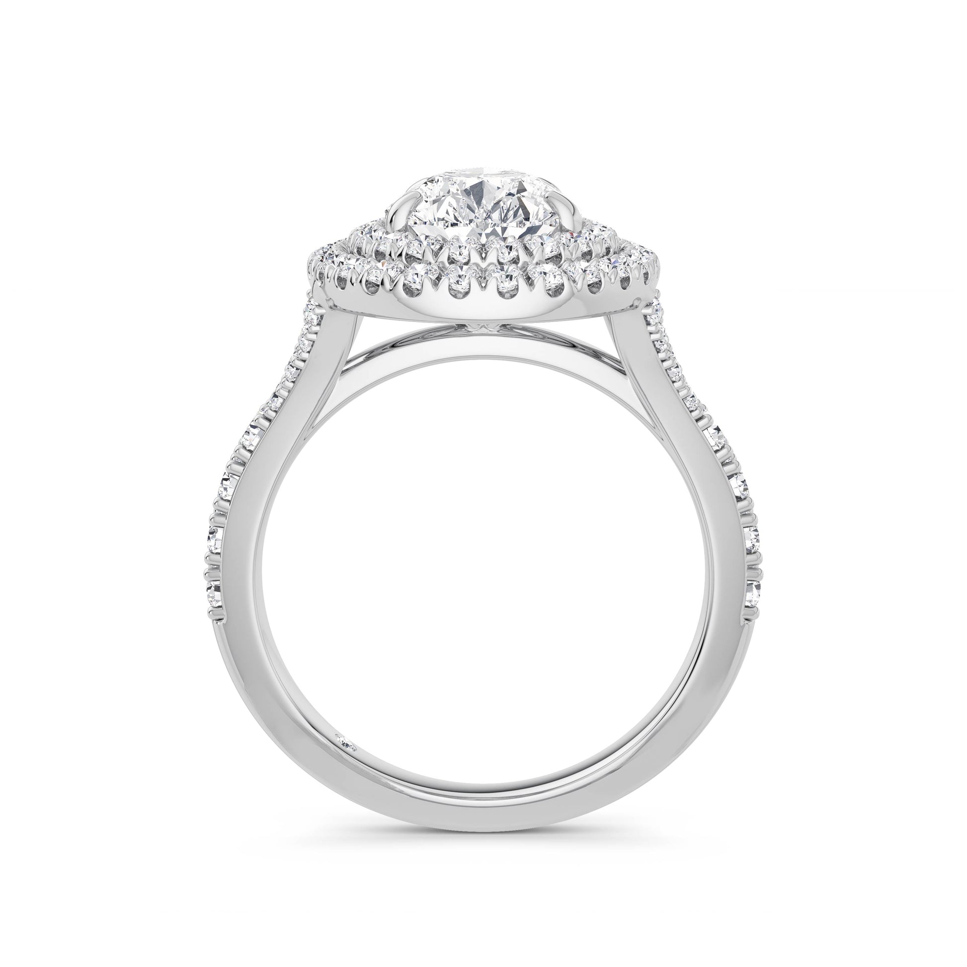 Aimee Platinum Pear Halo