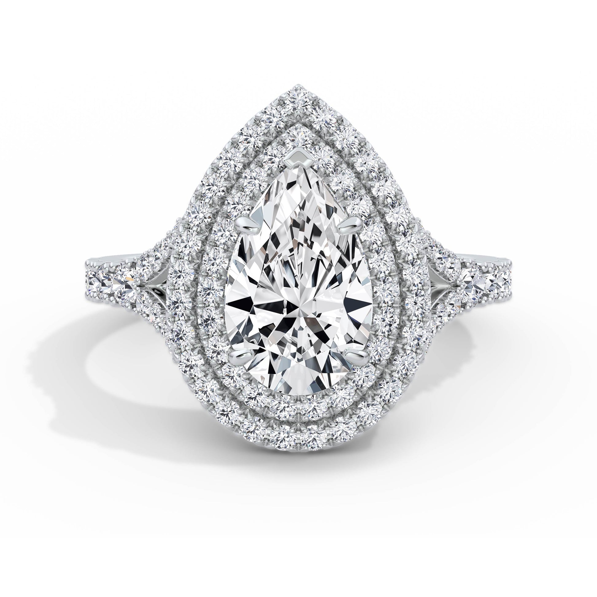 Aimee Platinum Pear Halo