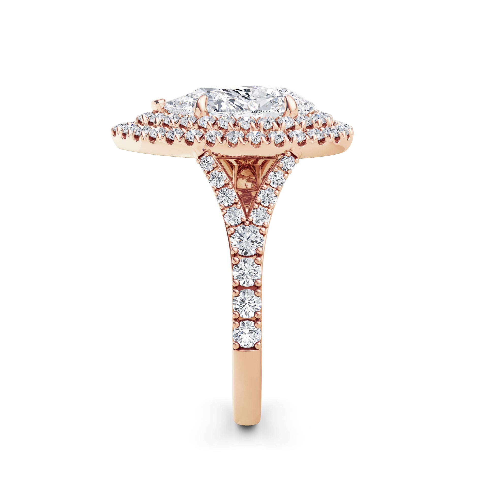 Aimee 18k Rose Gold Pear Halo