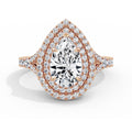 Aimee 18k Rose Gold Pear Halo