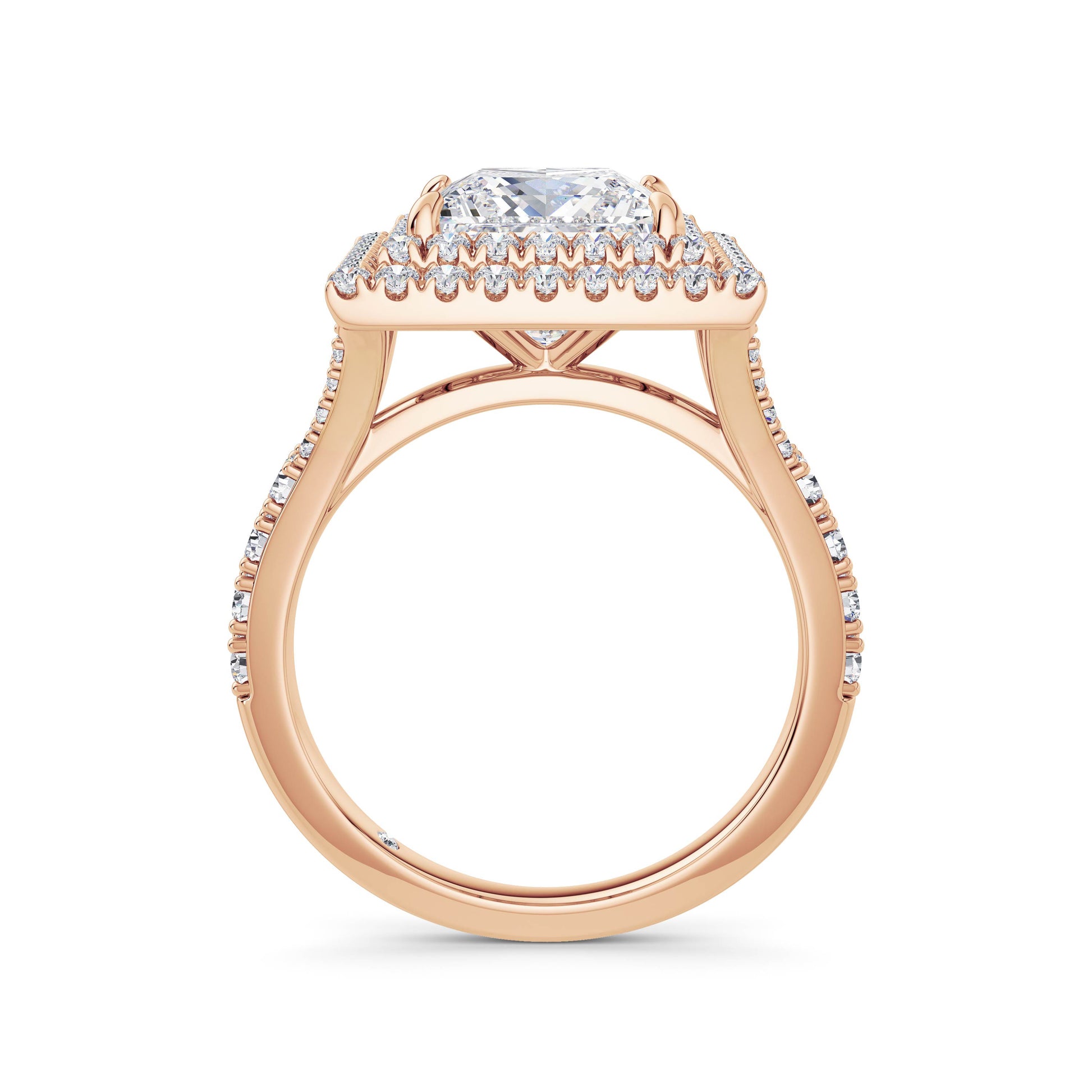 Aimee 18k Rose Gold Princess Halo