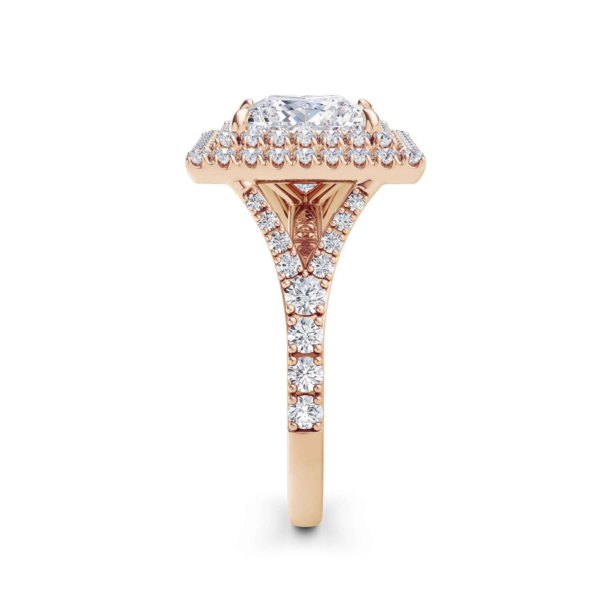 Aimee 18k Rose Gold Princess Halo
