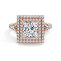 Aimee 18k Rose Gold Princess Halo