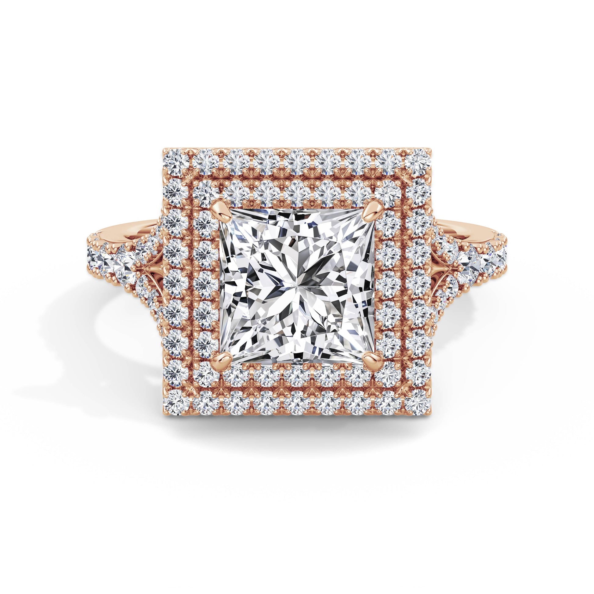 Aimee 18k Rose Gold Princess Halo