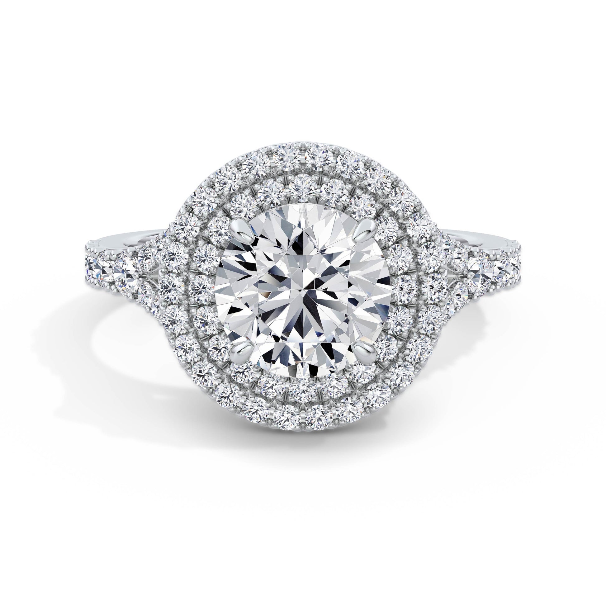 Aimee Platinum Round Halo